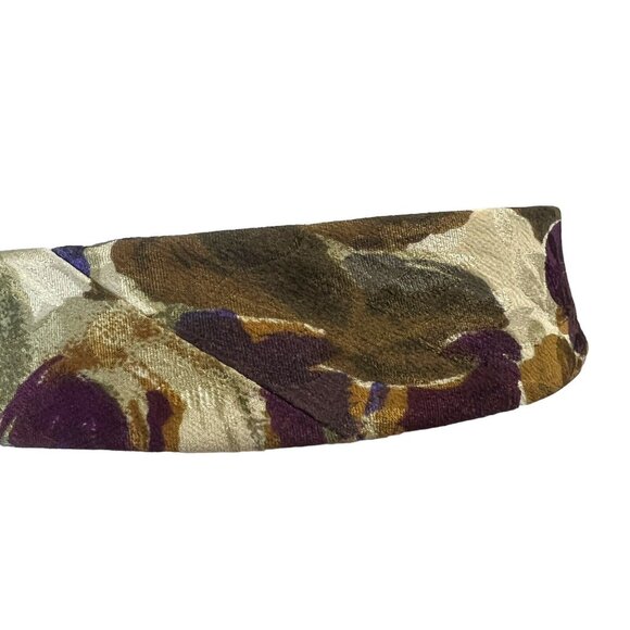 John Clarendon Men's Necktie Multicolor Geometric Pattern Silk 55" x 3.75" - Picture 4 of 6